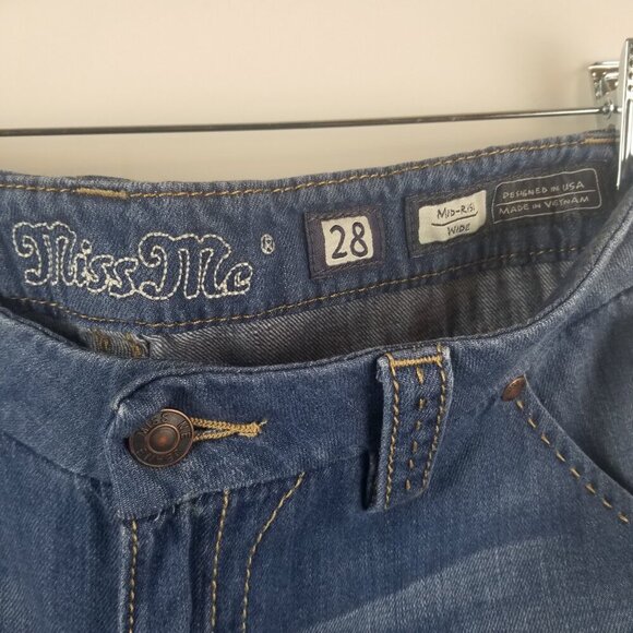Miss Me Mid-Rise Wide Leg Women's Jeans Sz 28 - Picture 4 of 7